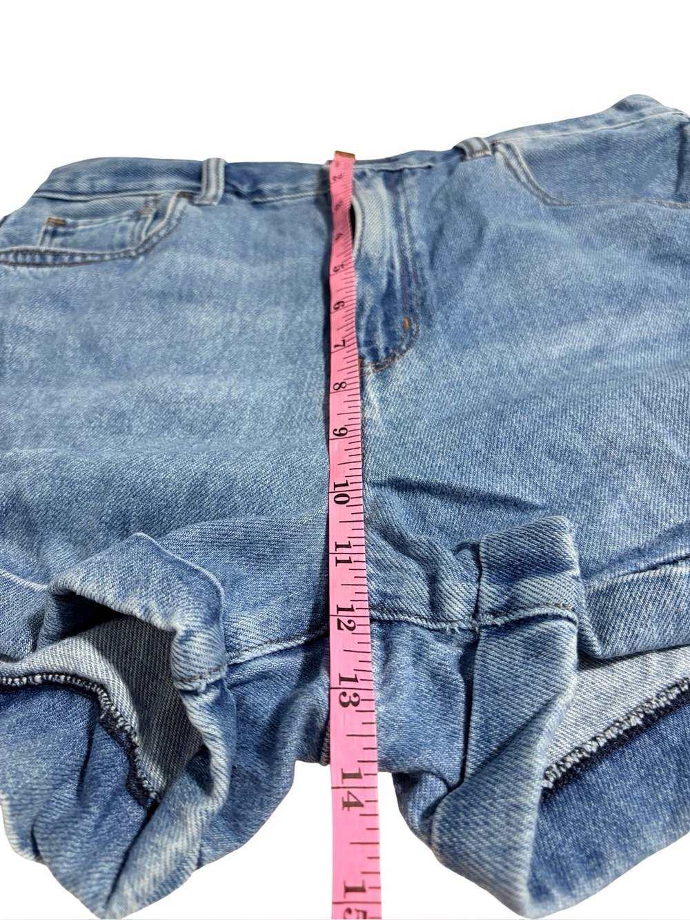 American Eagle Light Wash Mom Denim Shorts Size 10 - Picture 6 of 7
